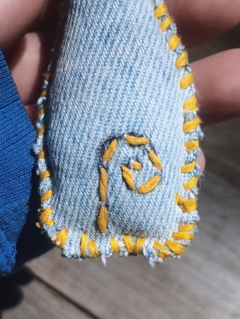 Handcrafted Denim Cat Keychain - Picture 6 of 6